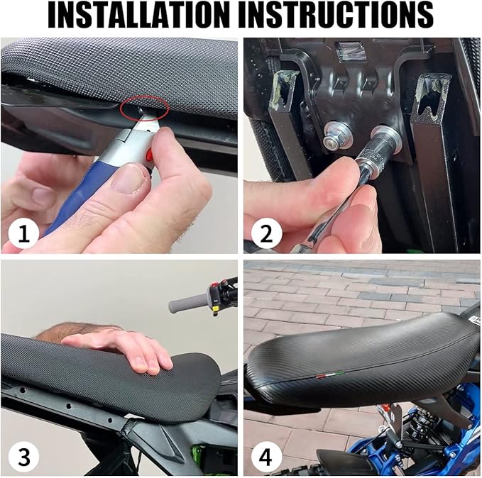 Upgraded Seat for Sur Ron Light Bee X and S Segway x160 x260,Motorcycle Dirt Bike Seat,Widen Softer Waterproof Seat for Sur ron Parts Black - Image 2