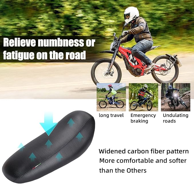 Upgraded Seat for Sur Ron Light Bee X and S Segway x160 x260,Motorcycle Dirt Bike Seat,Widen Softer Waterproof Seat for Sur ron Parts Black - Image 3